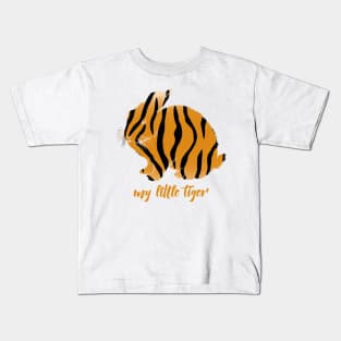 funny rabbit design with tiger pattern Kids T-Shirt